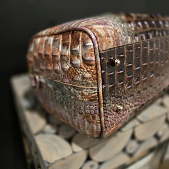 Brahmin Stacy Satchel Truffle Python EUC - Picture 6 of 8